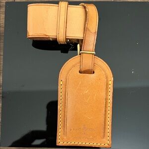 Louis Vuitton Tan Leather Luggage Tag